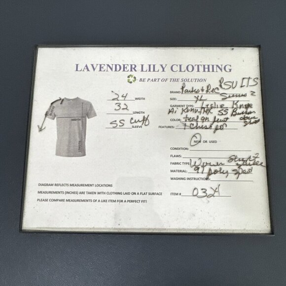 Parks and Rec RSVLTS XL Leslie Knope Button Down SS Shirt Teal Green NWT Stretch - Picture 16 of 16